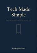 Tech Made Simple guide cover - navy and cream, phone icon