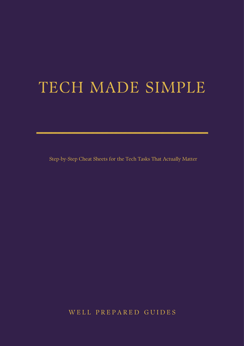 Tech Made Simple guide cover - dark purple with gold title