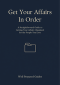 Get Your Affairs In Order guide cover - navy and cream, folder icon