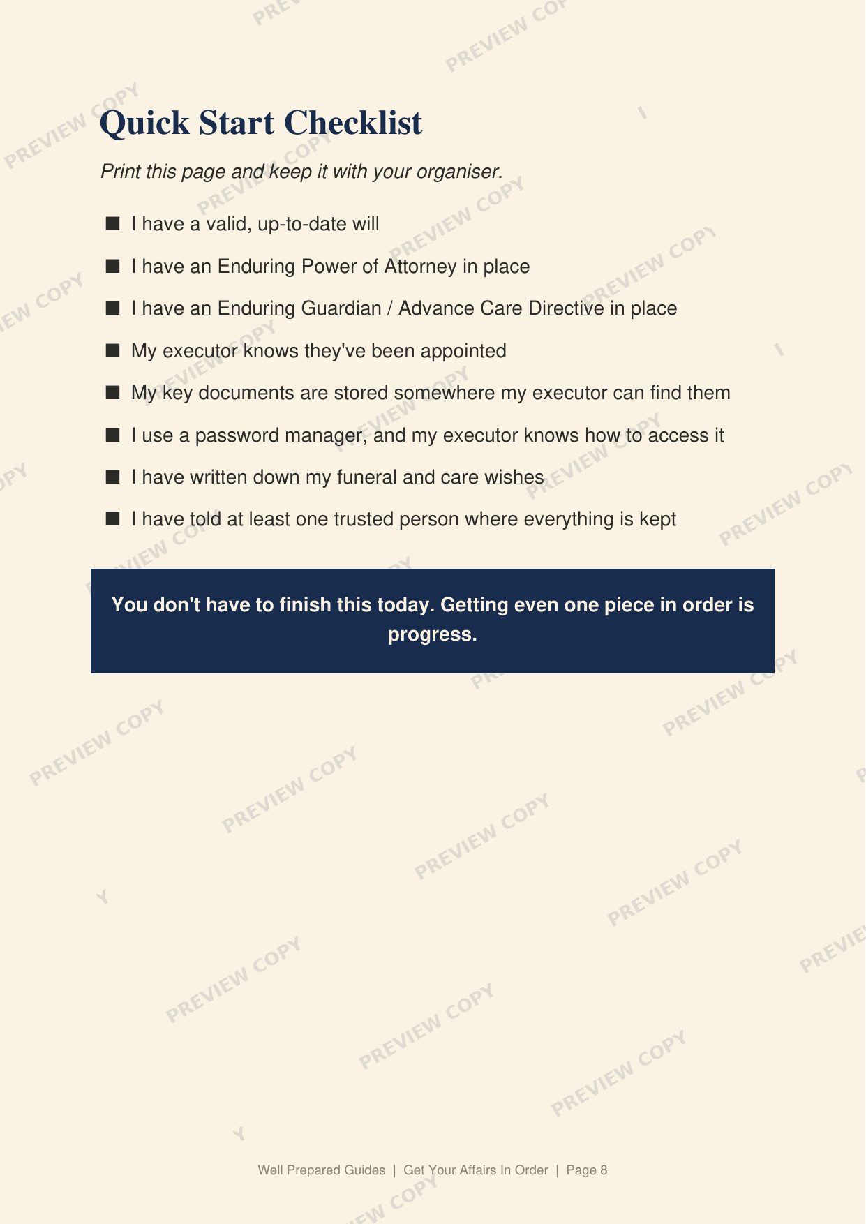 Get Your Affairs In Order: A Straightforward Guide for the People You Love